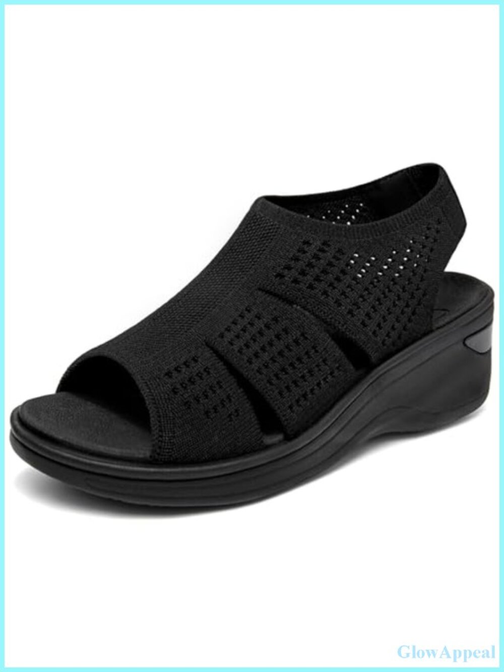 Platform Walking Sandals Memory Foam Open Toe Breathable Mesh Slingback
